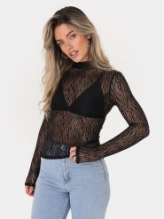 Brave Soul Bluzka LLT-225HELENA Czarny Straight Fit. Czarne bluzki Brave Soul, xl, bez wzorów, z syntetyku, bez kołnierzyka, bez ramiączek. Za 59.99 zł.
