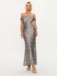 Rinascimento Sukienka wieczorowa CFC0115186003 Srebrny Regular Fit. Szare sukienki Rinascimento, m, bez wzorów, z syntetyku, wizytowe, bez kołnierzyka, bez ramiączek. Za 429.99 zł.