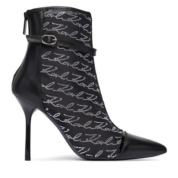 Botki KARL LAGERFELD. Czarne botki KARL LAGERFELD, bez wzorów, bez obcasa, na szpilce, bez zapięcia. Za 1,099.00 zł.