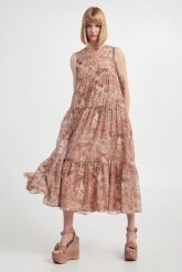 Sukienka z jedwabiem Foce MAX MARA STUDIO. Sukienki Max Mara Studio, bez wzorów, bez kołnierzyka, bez ramiączek. W wyprzedaży za 1,848.92 zł.