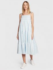 Seafolly Sukienka letnia Cabana 54860-DR Błękitny Regular Fit. Niebieskie sukienki Seafolly, bez wzorów, z bawełny, bez kołnierzyka, bez ramiączek. Za 329.99 zł.