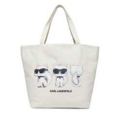 Torebka KARL LAGERFELD. Białe shopper bag KARL LAGERFELD, bez wzorów, bez dodatków. Za 389.99 zł.
