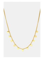 MOODE Naszyjnik "Jessica" z elementami ozdobnymi - dł. 42 cm rozmiar: onesize. Żółte naszyjniki MOODE, z materiału, ze stali. Za 43.99 zł.