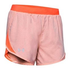 Krótkie spodenki dla kobiet Under Armour FLY BY SHORT. Brązowe szorty sportowe Under Armour, bez wzorów, na fitness i siłownię. Za 79.99 zł.