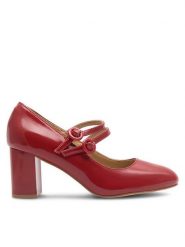 Sergio Bardi Czółenka WYL3303-2Z-SB Czerwony. Czerwone czółenka Sergio Bardi, bez wzorów, z lakierowanej skóry, bez obcasa, bez zapięcia. Za 349.99 zł.