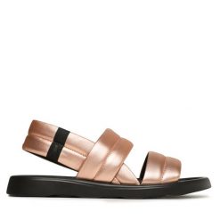 Sandały Fly London. Czerwone sandały Fly London, bez wzorów, bez obcasa, na płaskiej podeszwie, bez zapięcia. Za 429.99 zł.