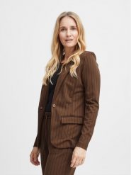 Fransa Marynarka 20610970 Brązowy Regular Fit. Brązowe marynarki i żakiety Fransa, l, bez wzorów, z wiskozy, bez ramiączek. Za 139.99 zł.