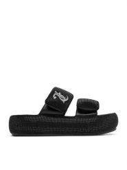 Juicy Couture Klapki CEO-WSS21515-02 Czarny. Czarne klapki Juicy Couture, bez wzorów, z materiału, bez obcasa, bez zapięcia. Za 249.99 zł.