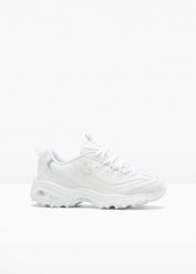 Sneakersy Skechers. Białe buty sportowe lifestyle bonprix, bez wzorów, eleganckie, bez zapięcia. Za 329.99 zł.