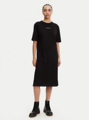 Armani Exchange Sukienka codzienna 8NYACF YJG3Z 52AK Czarny Regular Fit. Czarne sukienki Armani Exchange, na co dzień, xs, bez wzorów, z bawełny, bez kołnierzyka, bez ramiączek, proste. Za 249.99 zł.