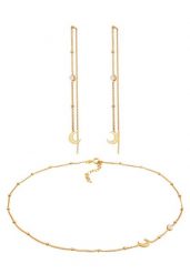 Elli Damski zestaw półksiężyc astro błyszczący kolczyki ze srebra 925 Sterling Silver z kamieniem księżycowym Zestawy 1 ct. Szare kolczyki Elli, z kamieniem księżycowym, srebrne. Za 378.99 zł.