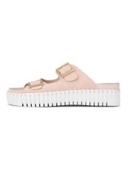 Ilse Jacobsen Klapki w kolorze jasnoróżowym rozmiar: 41. Różowe klapki Ilse Jacobsen, bez wzorów, klasyczne, z otwartym noskiem, bez obcasa, na platformie, bez zapięcia. Za 104.99 zł.