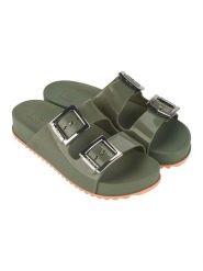 Zaxy Klapki "Partner III" w kolorze khaki rozmiar: 35/36. Brązowe klapki Zaxy, bez wzorów, klasyczne, z otwartym noskiem, bez obcasa, bez zapięcia. Za 107.95 zł.