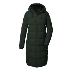 Płaszcz techniczny pikowany z kapturem zapinany na zamek damski Killtec KOW 65. Szare płaszcze Killtec, s, bez wzorów, z kapturem. Za 899.99 zł.