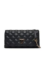 Guess Torebka Giully II Mini HWQG96 73750 Czarny. Czarne kopertówki Guess, z aplikacjami, ze skóry, wizytowe, bez dodatków. Za 319.99 zł.