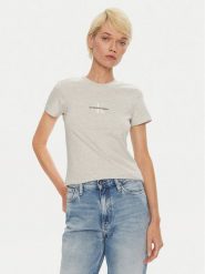 Calvin Klein Jeans T-Shirt Monologo J20J223563 Szary Slim Fit. Szare t-shirty Calvin Klein Jeans, xs, bez wzorów, z bawełny, bez kołnierzyka, bez ramiączek. Za 129.99 zł.