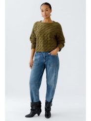 Oui Sweter w kolorze khaki rozmiar: 38. Brązowe swetry Oui, bez wzorów, bez ramiączek. Za 118.01 zł.