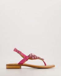 SANDAŁY JAPONKI 3001 PEL FUXIA. Sandały Venezia, bez wzorów, ze skóry, bez obcasa, bez zapięcia. Za 279.00 zł.
