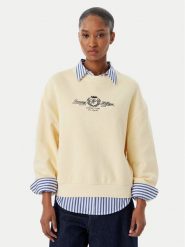 Tommy Hilfiger Bluza Crest Embroidery WW0WW48733 Beżowy Relaxed Fit. Brązowe bluzy Tommy Hilfiger, xl, bez wzorów, z bawełny, bez ramiączek, bez kaptura. Za 529.99 zł.