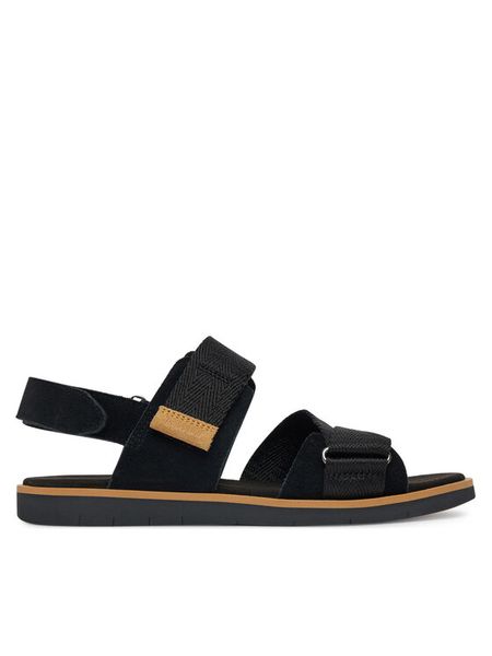 Timberland Sandały Adley Shore TB0A414AEK41 Czarny. Czarne sandały Timberland, bez wzorów, ze skóry, bez obcasa, na płaskiej podeszwie, bez zapięcia. Za 289.99 zł.