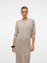 Vero Moda Kardigan w kolorze beżowym rozmiar: XL. Brązowe swetry Vero Moda, xl, bez wzorów, bez ramiączek. Za 57.06 zł.
