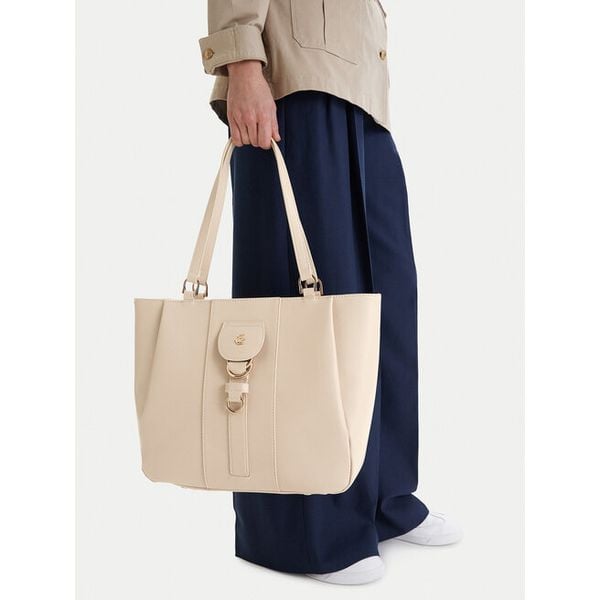 Torebka Beverly Hills Polo Club. Białe shopper bag Beverly Hills Polo Club, bez wzorów, bez dodatków. Za 229.99 zł.