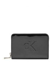 Calvin Klein Portfel K60K613059 Czarny. Czarne portfele Calvin Klein, bez wzorów, ze skóry. Za 169.99 zł.