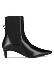 Gino Rossi Botki JOSE-116096 Czarny. Czarne botki Gino Rossi, bez wzorów, ze skóry, bez obcasa, na szpilce, bez zapięcia. Za 379.99 zł.