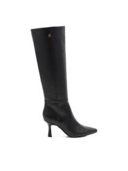 Nine West Kozaki MAIDA ZL23003-2CCP Czarny. Czarne kozaki Nine West, bez wzorów, ze skóry, bez obcasa, na szpilce, bez zapięcia. Za 329.99 zł.
