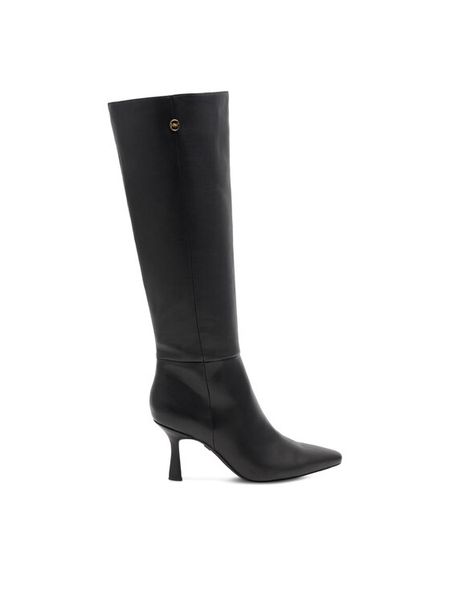 Nine West Kozaki MAIDA ZL23003-2CCP Czarny. Czarne kozaki Nine West, bez wzorów, ze skóry, bez obcasa, na szpilce, bez zapięcia. Za 230.99 zł.