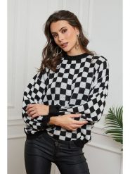 Joséfine Sweter "Ilma" w kolorze czarno-białym rozmiar: S. Białe swetry Joséfine, s, bez wzorów, z wełny, bez ramiączek. Za 184.95 zł.