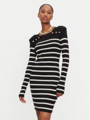 Fracomina Sukienka dzianinowa FR24WD5005K462N8 Czarny Slim Fit. Czarne sukienki Fracomina, xl, bez wzorów, z dzianiny, bez kołnierzyka, bez ramiączek. Za 469.99 zł.