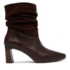Botki Hispanitas. Brązowe botki Hispanitas, bez wzorów, bez obcasa, na słupku, bez zapięcia. Za 789.99 zł.