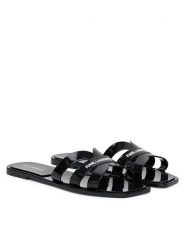 KARL LAGERFELD Klapki Jelly IV KL80025S Czarny. Czarne klapki KARL LAGERFELD, bez wzorów, ze skóry, bez obcasa, bez zapięcia. Za 339.99 zł.