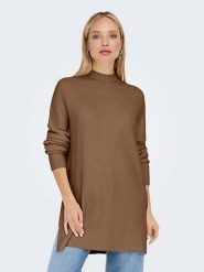 ONLY Sweter w kolorze jasnobrązowym rozmiar: XS. Brązowe swetry ONLY, xs, bez wzorów, ze splotem, bez ramiączek. Za 52.79 zł.