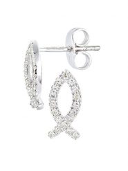 Revoni Złote kolczyki-wkrętki z diamentami rozmiar: onesize. Szare kolczyki Revoni, z diamentem, złote. Za 1,304.99 zł.