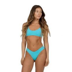 Damski 2-częściowy kostium kąpielowy Salty Crew Seafarer Skimpy V. Niebieskie bikini SALTY CREW, bez wzorów, sportowe. Za 273.50 zł.