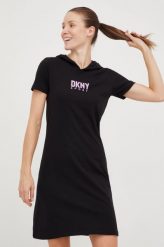 Dkny sukienka kolor czarny mini prosta. Czarne sukienki DKNY, na co dzień, s, bez wzorów, z dzianiny, bez kołnierzyka, bez ramiączek, mini, proste. W wyprzedaży za 174.99 zł.