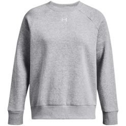 Bluza Damska Sportowa Nierozpinana Under Armour Rival Fleece Crew. Szare bluzy bez kaptura Under Armour, na zimę, bez wzorów, bez kaptura, na fitness i siłownię. W wyprzedaży za 126.79 zł.