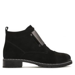 Botki Loretta Vitale. Czarne botki Loretta Vitale, bez wzorów, bez obcasa, na płaskiej podeszwie, bez zapięcia. Za 259.99 zł.