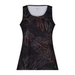 Damski tank top CMP. Czarne topy CMP, bez wzorów, bez kołnierzyka, bez ramiączek. W wyprzedaży za 132.40 zł.