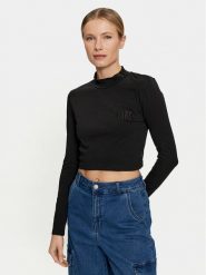 Vans Bluzka Mini Mock Neck Ls VN0007EZ Czarny Slim Fit. Czarne bluzki Vans, s, bez wzorów, z bawełny, bez kołnierzyka, bez ramiączek. Za 129.99 zł.