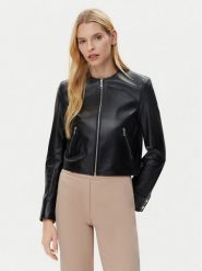 BOSS Kurtka skórzana Sadenita 50531325 Czarny Regular Fit. Czarne kurtki Boss, bez wzorów, ze skóry, bez kaptura. Za 2,599.00 zł.