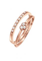 Elli Damskie serce Memoire zestaw 2 częściowy z kryształami cyrkonii w srebrze 925 Sterling Silver Pierścionki 1 ct. Szare pierścionki Elli, z cyrkonią, srebrne. Za 293.99 zł.