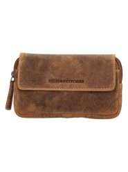 HIDE & STITCHES Skórzana saszetka w kolorze jasnobrązowym - 17 x 11,5 x 2 cm rozmiar: onesize. Brązowe nerki i saszetki HIDE & STITCHES, bez wzorów, z materiału, sportowe, bez dodatków. Za 78.99 zł.