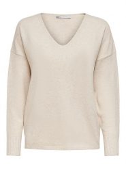 ONLY Sweter "Rica" w kolorze kremowym rozmiar: M. Brązowe swetry ONLY, m, bez wzorów, bez ramiączek. Za 95.95 zł.