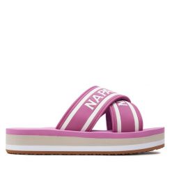 Klapki Napapijri. Czerwone klapki Napapijri, bez wzorów, bez obcasa, bez zapięcia. Za 179.99 zł.