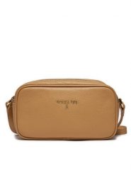 Patrizia Pepe Torebka 8B0185/L001-B685 Beżowy. Brązowe listonoszki Patrizia Pepe, bez wzorów, ze skóry, bez dodatków. Za 589.99 zł.