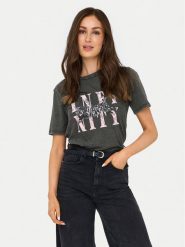 ONLY T-Shirt Lucy 15346786 Szary Regular Fit. Szare t-shirty ONLY, m, bez wzorów, z bawełny, bez kołnierzyka, bez ramiączek. Za 59.99 zł.