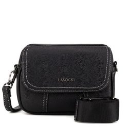 Torebka Lasocki. Czarne listonoszki Lasocki, bez wzorów, bez dodatków. Za 139.99 zł.